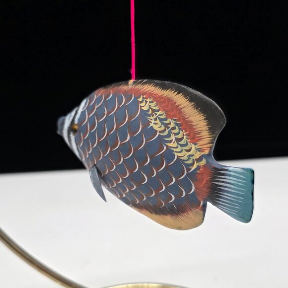 Handcrafted Decorative Tropical Fish Hanging Ornament Detailed Hand Paited - Picture 2 of 7